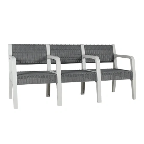 Kursi Sofa Plastik Olymplast Modern dengan Tanganan 3 Dudukan (OSC-R (H) 3 Seater)